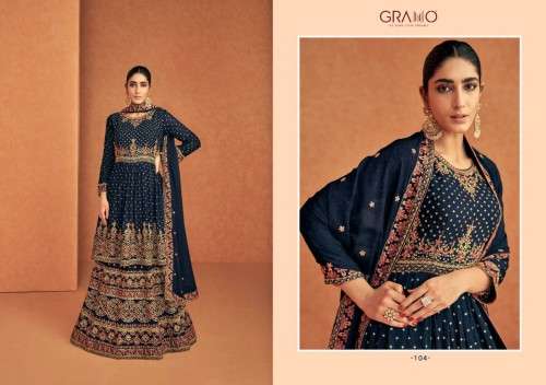 Gramo-Vihana Color-Georgette-Kurti-Sharara-Plazo-Embroidery-Dupatta-104
